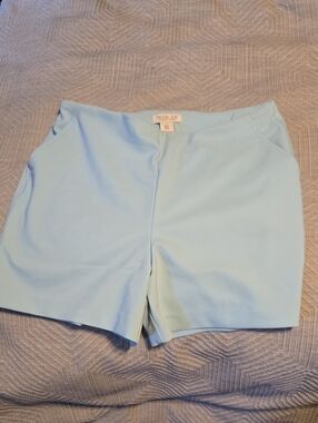 Rachel Zoe Pale Blue Tailored High-Rise Shorts